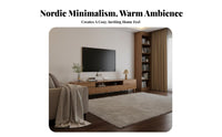 Long-Lasting Construction TV Stand with Storage Safe Rounded Corners Modern TV Stand Cable Management Low Profile Media Console Recessed Handles for Bedroom