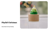 Christmas Tree Glass Jar Small Size Baby Tooth Collection Bottle Hair Preservation Jar Wooden Lid for Collectors, Party Gifts