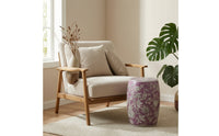 Drum Stool Embossed Ceramic Accent Table Versatile for Bedroom