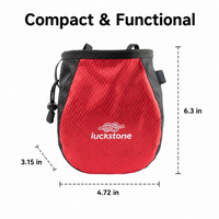 Climbing Chalk Bag, Bouldering Chalk Bag with Drawstring Closure, Polyester 12x8x16cm, Adjustable Waist Strap for Outdoor Crags