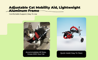 Adjustable wheelchair for disabled cats