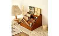Wooden Desk Organizer Sturdy Wood Desk Storage Rack Sturdy for Study Room