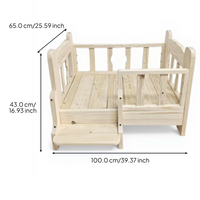 Elevated Wooden Pet Bed Frame, Indoor Pet House