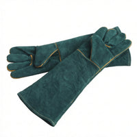 Leather Gloves with Long Cuffs Heavy Duty Bovine Leather Gloves with Extended Forearm Guard Guarding for Welders, Gardeners, Metalworking, Gardening