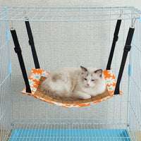 Cat Hanging Basket Swing Bed with Faces Pattern, Round Soft Indoor Cat Bed for Kittens, Elevated Hanging Resting Place for Cages