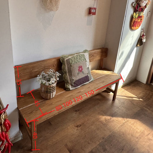 Rustic Rearrest Bench Sturdy Wood Bench Slatted Bench Distressed Finish Seating Crafted from Strong Wood Suitable for Homeowners Cafe Owners Rearyard Storefront Entryway