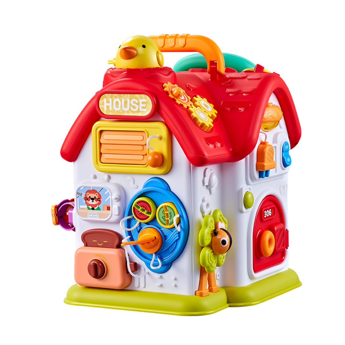 Hands-on Activity House with Handle Interactive Busy House Learning Busy Board Toy Educational for Playroom