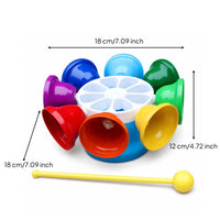 Metal Chimes Rotating Bell Instrument Easy to Play 8-Note Bell Instrument Lightweight Tuned Handbells Safe Plastic Complimentary