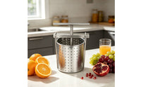Manual Juice Press Stainless Steel Juice Press Compact Juicer with Metal Strainer for Home Cooks