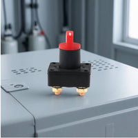 Black Housing Rotary Ignition Switch Red Knob Panel Mount Ignition Switch Metal Terminals Electrical Part Mounting Holes