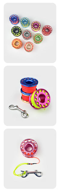 Diving SMB Surface Marker Buoy Aluminum Line Reel with 30M Line