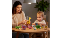 10 Pieces Wooden Animal Stacking Puzzle Screennon-Digital Animal Stacking Game Wooden Balancing Blocks Rounded Edges Balance