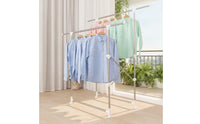 Adjustable Double Bar Garment Rack Mobile Double Rod Garment Rack Freestanding Two-Tier for Bedroom