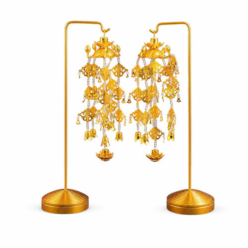 Hanging Ornaments Gold-Tone Buddhist Altar Ornaments Shiny Hanging Tassel for Practitioners