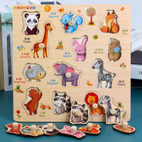 Educational Grasp Board Colorful Wooden Learning Puzzle Wooden Shape Sorter for Kids