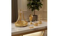 5 Pieces Arabian Incense Burner Scent Dish Collection Set Rhinestone Detail Gold Scent Dish Collection Set Ramadan Home Decoration Ornament for Living Room