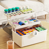 Drawer-Type Large-Capacity Medicine Box, Multi-Layer Transparent Storage Organizer for Home and Student Dormitory