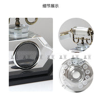 现代简约极简创意复古水晶电话摆件样板房售楼部客厅桌面软装饰品