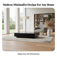 Square Plinth Minimalist Design Coffee Table Nordic Design With Storage for Homeowners, Families, Studio, Lounge Area