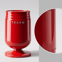 Trash Bin with Lid Glossy Hinged-Lid Garbage Can Cylindrical Pedestal Waste Bin for Kitchen, Office, Living Room
