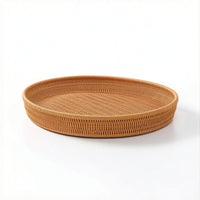 Woven Tray Sturdy Rattan Tray Decorative for Kitchen