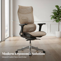 Ergonomic Mesh Chair with Leg Rest Support Highspine Ergonomic Chair Quiet Rolling Casters robust Duty for Remote Workers