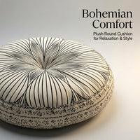 Bohemian Mandala Floor Pillow Cover, Decorative Bohemian Seating Throw, Thickened Round Meditation M - Image 10