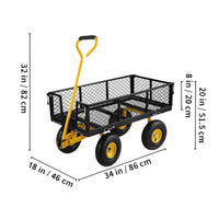 Mesh Garden Wagon Yellow Accents Mesh Side Wagon