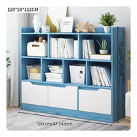 Adjustable Width Bookcase Expandable Bookshelf Display Rack Tall Organizer Shelf with Multi-tier Storage Space-saving Wood Material Suitable for Living Room Bedroom Home Office Apartments Dorms