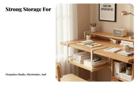 Under Desk Organizer Hanging Bookshelf Anti-Scratch Protection No Drill Under Desk Shelf Storage Rack for Students
