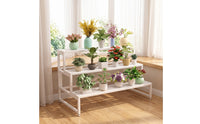 Floor-Standing 3-Tier Plant Stand Slatted 3 Tier Plant Stand Decorative Shelving Unit Space-Saving for Gardeners, Balcony, Patio, Living Room, Corner