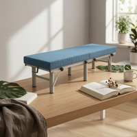 Foldable Bed Folding Bed Frame Dense-Cushion Foam Rest Furniture for Guest Accommodation
