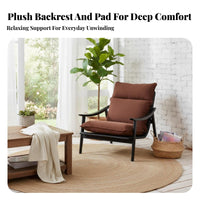 Upholstered Armchair with Wood Legs Removable and Cleanable Cover Upholstered Wood Frame Chair Vintage and Design Breathable