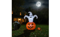 Glowing Ghost Inflatable with Pumpkin Lantern Inflate Inflatable Ghost with Pumpkin LED-Lit Halloween Decoration with Light Festive for Porch