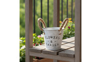 Whitewashed Planter Planter with Rope Handles Vintage Metal Planter Planter Rustic Decorative Flowerpot Farmhouse for Indoor Display, Balcony