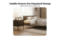 Nightstand with Storage Smoked Finish Bedside Cabinet Industrial Look for Adults