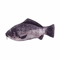 Multi-Purpose Aquatic Creature Shaped Writing Utensil Case Zipper Closure Realistic Aquatic Creature Pouch Novelty Carp Bag for Students, Kids, Fishing Enthusiasts, School, Office
