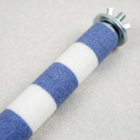 Sanding Perch for Bird Cage, Emery Paper Stand Rod, Wooden Perch for Cockatiel Foot Care, Striped Single Pack