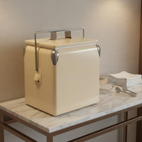 Metal Chilling Container with Handle Insulated Chiller Chest Insulated Ice Chest for Outdoor, Camping, Car Travel
