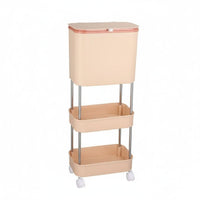 Damp-Dry Separation Bin With Wheels Multi-Layer Trash Can Large Capacity Multi-Compartment  for Elderly, Narrow Areas