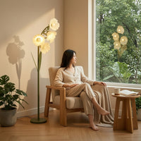 Floor Lamp with Petal Heads Corded Floor Lamp with Foot Switch Convenient for Readers, Bedroom