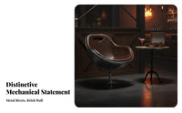 Factory-inspired Design Riveted Pilot rotate Chair Vintage Aesthetic Seating Furniture Curved Backrest space-saving Size for Interior Decorators, Business Owners, Living Room, Reception Area, Study, Bedroom
