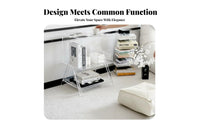 Transparent Ribbon Table Sculptural Design Nightstand Iridescent Finish