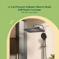 High Pressure Rainfall Shower Head, Large Panel, Adjustable