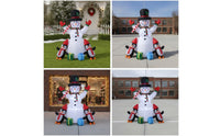Bonhomme De Neige Gonflable Avec Pingouins Festif Snowman with Penguins Outdoor
