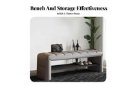 Multi-Functional Padded Shoe Changing Stool Soft Cushion Hallway Bench Comfortable Seating Upholstered Seat High-Density Foam for Families, Homeowners, Guests, Entryway, Mudroom, Bedroom, Living Room