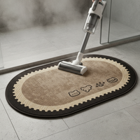 Linen Weave Non-Slip Absorbent Bathroom Mat for Toilet and Washroom