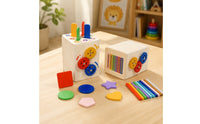 Educational-Style-Style Wooden Shape Sorter Cube Color-Coded Shape Sorting Cube Educational Wooden Toy Box Developmental for Preschoolers