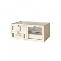 Clear Cosmetic Case with Drawers particle-proofshielded Clear Tiered Cosmetic Case for Women