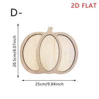 Halloween Wooden Carved Tray for Home Decor and Storage